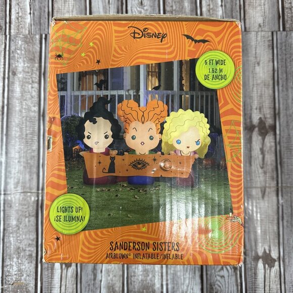 Disney Hocus Pocus 5ft Sanderson Sisters Halloween Airblown Inflatable Yard Prop - Picture 3 of 4